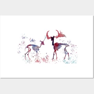 Deer skeletons Posters and Art